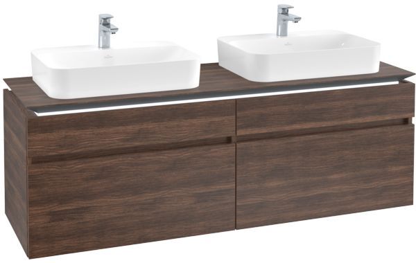 Villeroy und Boch Villeroy & Boch Legato Waschtischunterschrank B768L0VH 160x55x50cm, mit LED-Beleuchtung, Arizona Oak