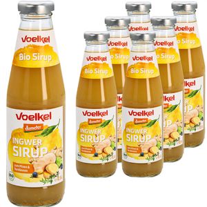 Voelkel Sirup Ingwer demeter, BIO, Getränkesirup für ca. 12 Liter Fertiggetränk, 6x 500 ml
