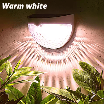 Inspire Picks 6LED Half Round Solar Step & Fence Lights Waterproof Outdoor Garden Wall Lamps warm White black Shell