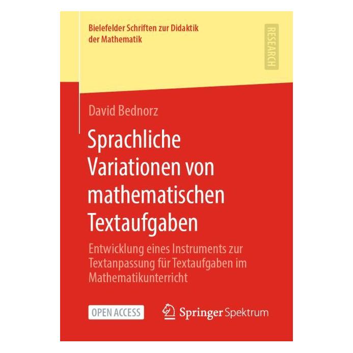 Springer Sprachliche Variationen von mathematischen Textaufgaben (Deutsch, Softcover, David Bednorz) (39005012)
