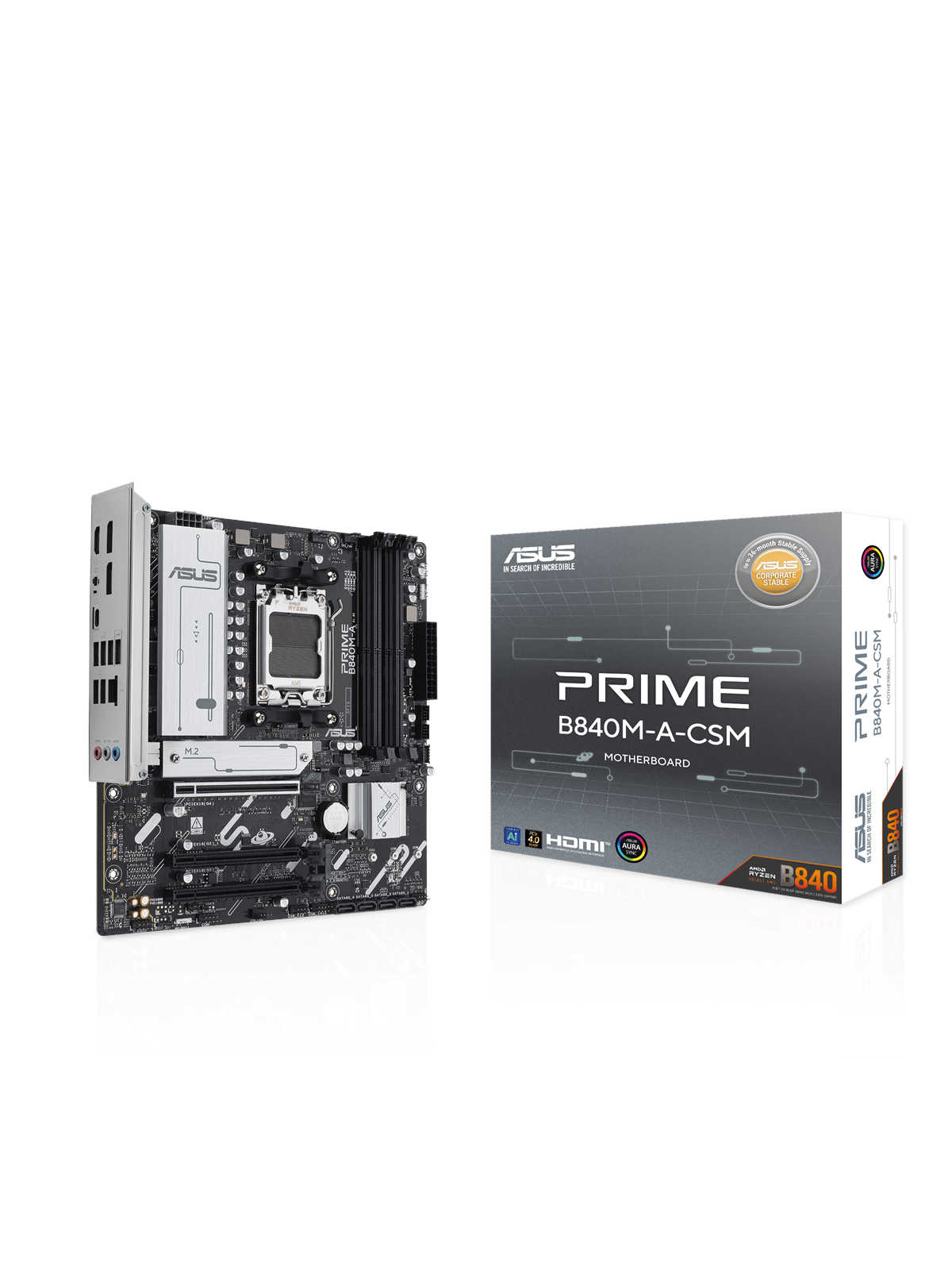 ASUS PRIME B840M-A-CSM Mainboard - AMD B840 - AMD AM5 - DDR5 RAM - Micro-ATX