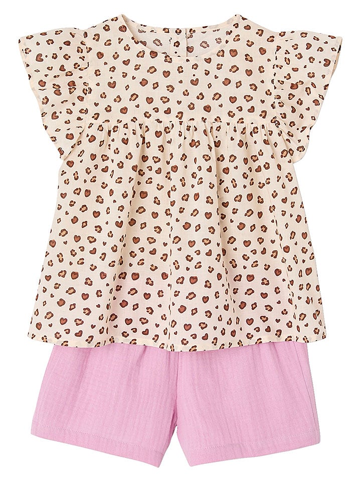 vertbaudet 2tlg. Outfit ''Camille'' in Rosa/ Beige - 152