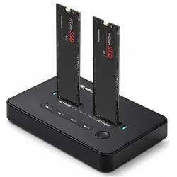 Qoltec Stacja dokujšca dysków SSD M.2 NVMe PCIe USB-C 20Gb/s DUAL 2x8TB klonowanie offline, SSD + Festplatte Zubehör