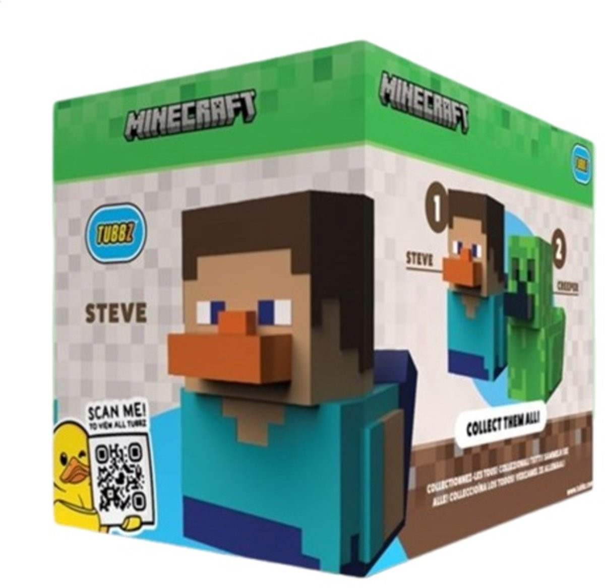 TUBBZ Mini Minecraft Steve Cosplayende Rubberen Eend Vinylfiguur - 5 cm