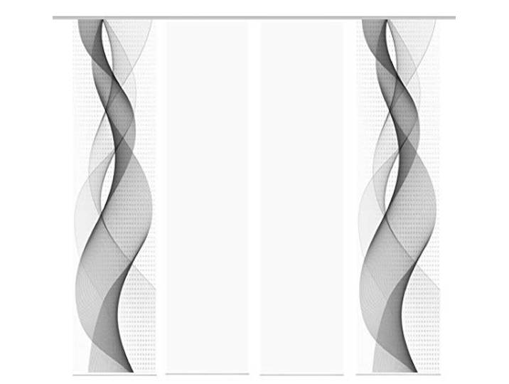Home Fashion 4er-Set Schiebegardinen OPALIA, 4X 245 x 60 cm inkl. Zubehör, Farbe:grau