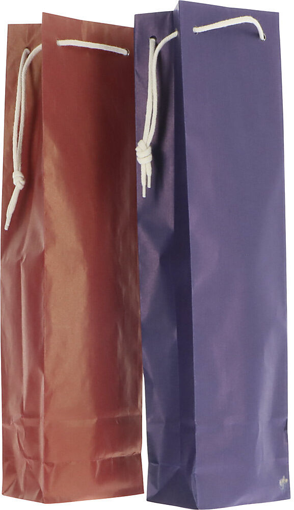 kaiserkraft Flaschentasche mit Kordel, 1 Flasche, Innen-BxH 95 x 380 mm, VE 25 Stk, blau, ab 20 VE