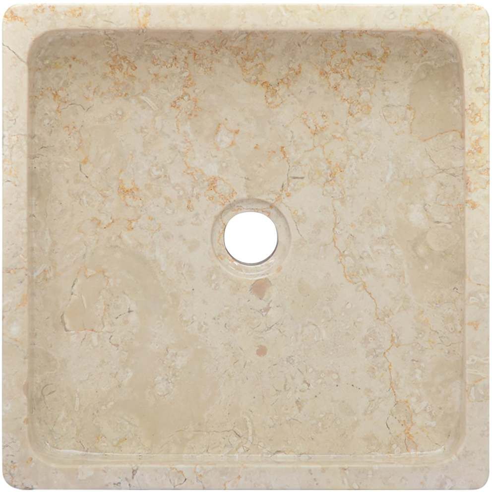vidaXL Lavabo Crème 40x40x10 cm Marbre