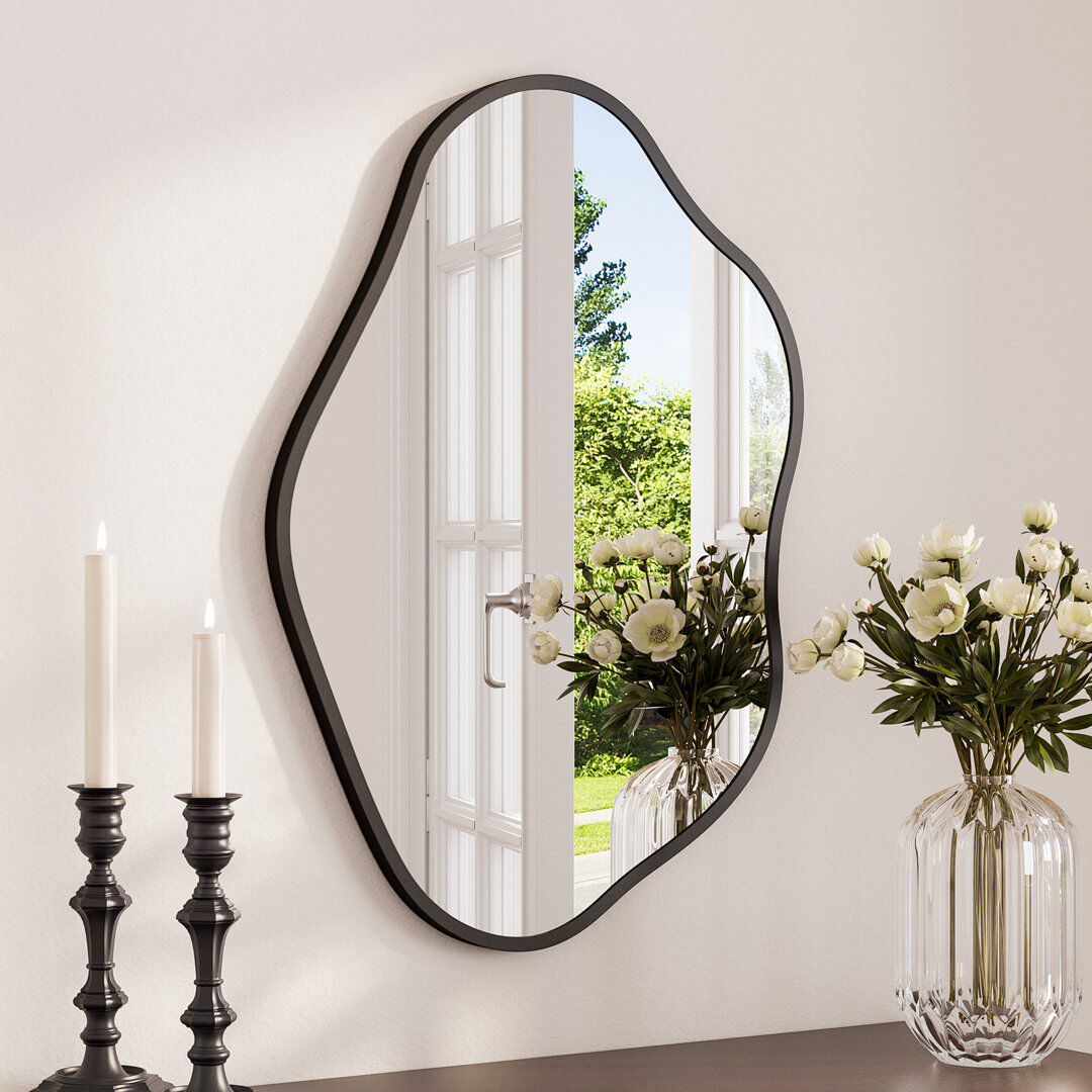 EUkeonjinn Aluminium Wall Vanity Mirror Black 50.8cm x 71.1cm