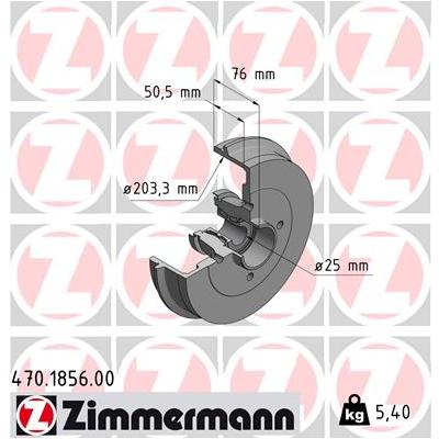 ZIMMERMANN Bremstrommel 470.1856.00 Hinterachse für RENAULT