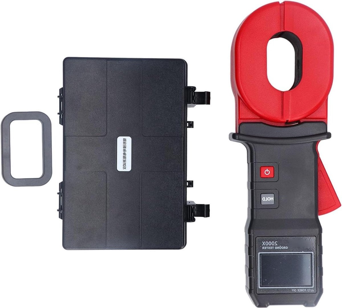 Digitale Klem Aardingsweerstandsmeter Tester met LCD-scherm en Automatisch Bereik, Rood/Zwart