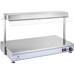 Royal Catering Warmhalteplatte Speisenwärmer Wärmetheke Buffetwärmer 1550 W 3 Halogenlampen, Speisewärmer, Silber