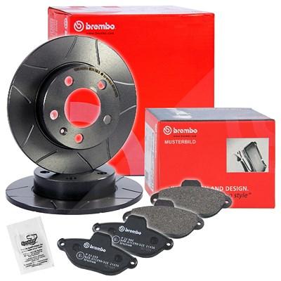 Brembo Bremsscheiben Sport Max+Bremsbeläge Hinten [Hersteller-Nr. 10698192] für Ford