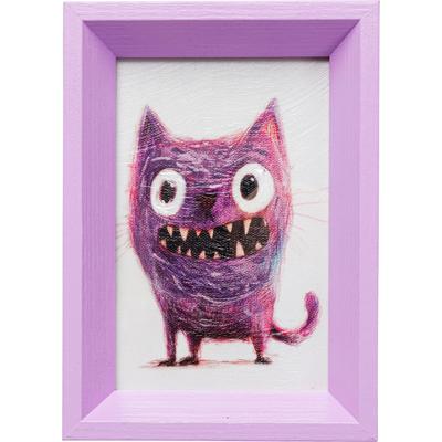 Bild mit Rahmen KARE DESIGN "Gerahmtes Bild Mad Cat 13x18cm", farbe bild(er): violett, B:13cm H:18cm T:3,5cm, Papier, Polyester, Polyresin, Bilder