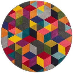 TEPPICH MEON, geometrisch, aus Polypropylen, Bunt, Ø 160 cm