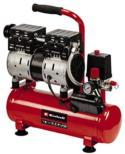 Einhell TE-AC 6 Silent Compressor met 6 L tank, Rood/Zwart