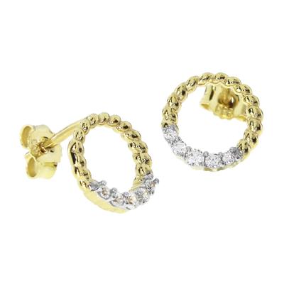 Paar Ohrstecker OSTSEE-SCHMUCK "- Britt - Gold 333/000 - Zirkonia" Gr. 10, gold (gold 333, goldfarben, gelb), Ohrringe, Damen, 10, Gelbgold 333