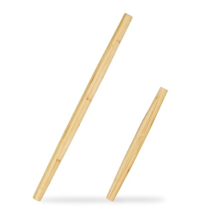 Relaxdays Deegroller set van 2, Bamboe, Beige