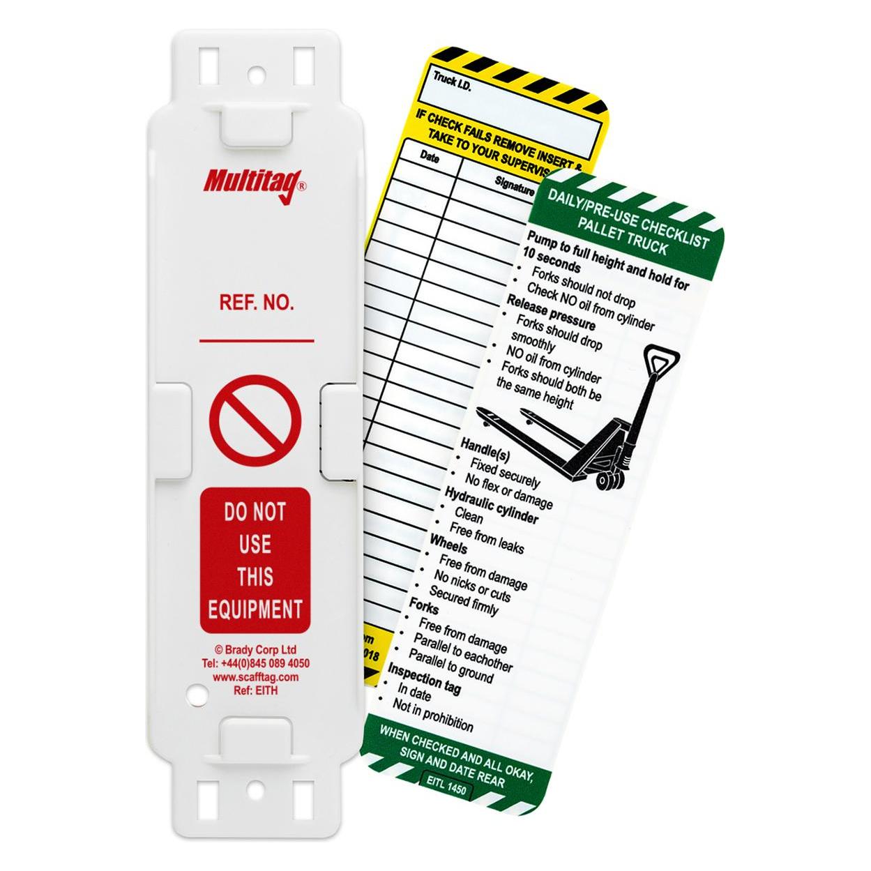 Brady Scafftag, MUL-GB-EITH/L-1450, Pallet Truck Tag Set, 10 Multitag Halter, 10 Pallet truck Tag Einste (237874)