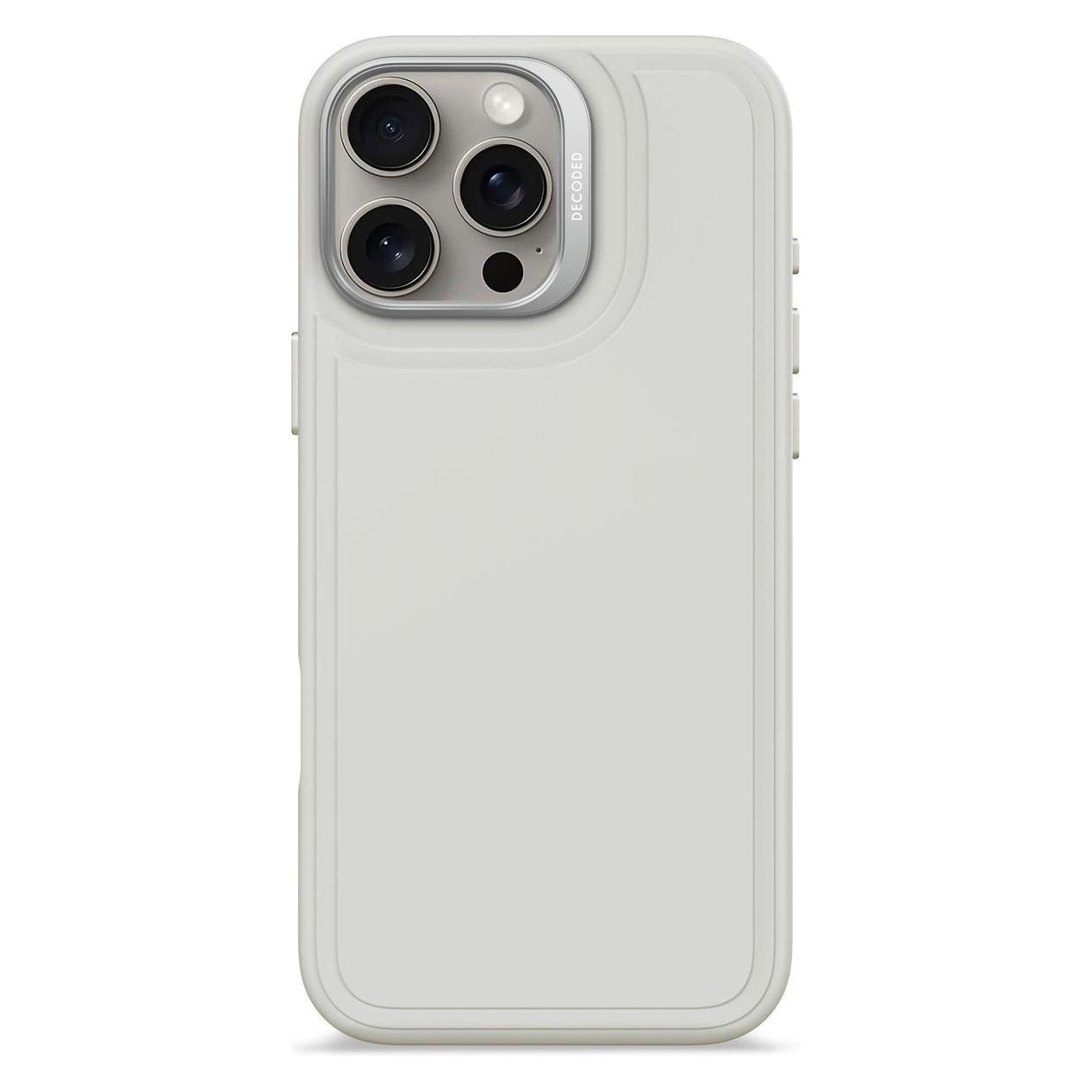 Decoded AntiMicrobial Silicone Stacks Backcover Case with MagSafe for iPhone 16 Pro Max - Gray (Apple iPhone 16 Pro Max) (D25IPO16PMBCST9SY-0)
