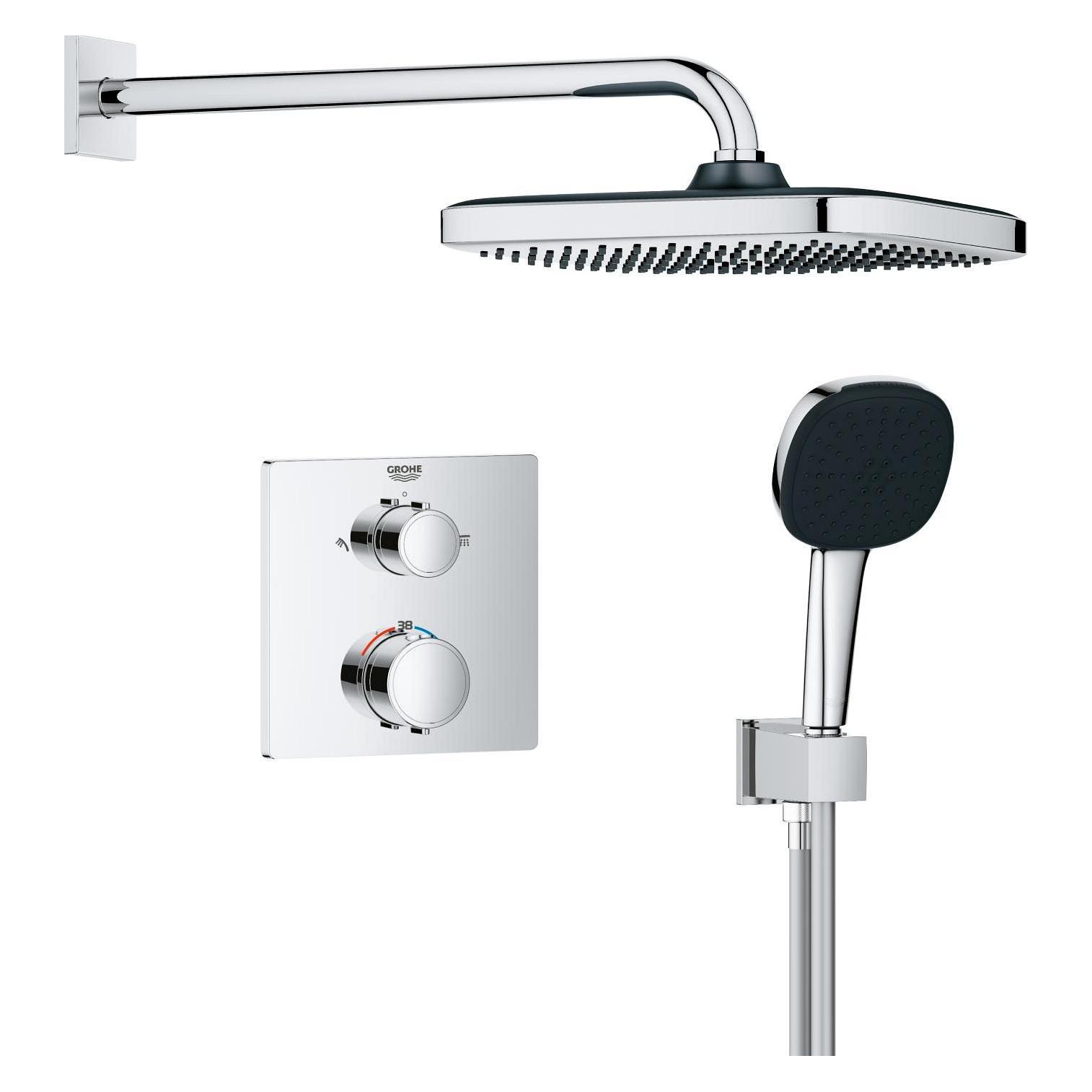 Grohe Precision Thermostat Unterputz-Duschsystem mit Vitalio Comfort 250 (1 Strahlart) und Vitalio Comfort (34882000)