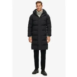 Superdry für Herren. M5011977A Lange Steppjacke mit Kapuze schwarz (S), Lässig, Nachhaltig, Recyceltes Nylon