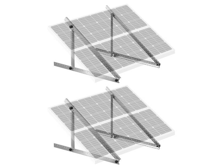 VEVOR Supports de montage pour panneaux solaires de 50 pouces\, supports d'inclinaison réglables de 0 à 90° supportent des panneaux solaires de 100 à 550 W\, supports légers en aluminium