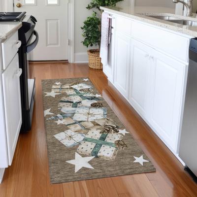 Addison Rugs Machine Washable Indoor/ Outdoor Christmas Present Chantille Rug