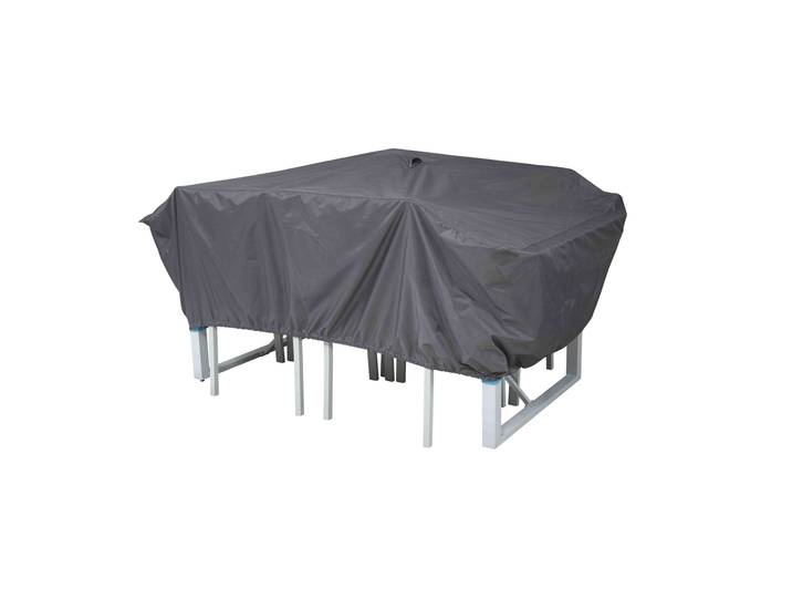 Oviala - Housse de table de jardin grise 180x110x60 cm