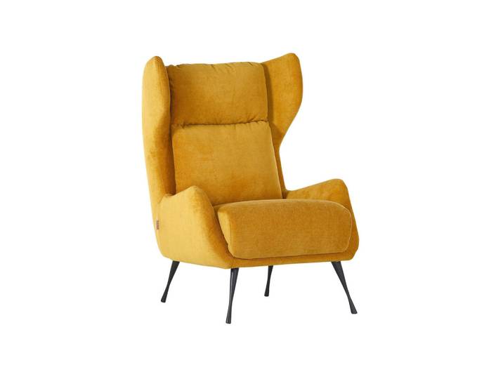 Livetastic Ohrensessel Lesesessel, Gelb, Metall, 75x111x83 cm, Wohnzimmer, Sessel, Ohrensessel