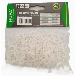 Hufa Kunststoff Fliesenkreuze weiß 2mm 200 Stück