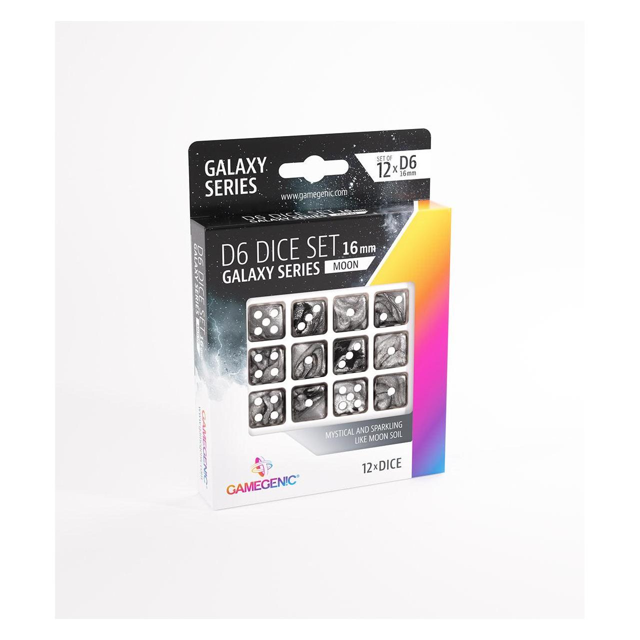 Gamegenic Set de 12 Dés D6 - Galaxy Series : Moon (GGS50019)