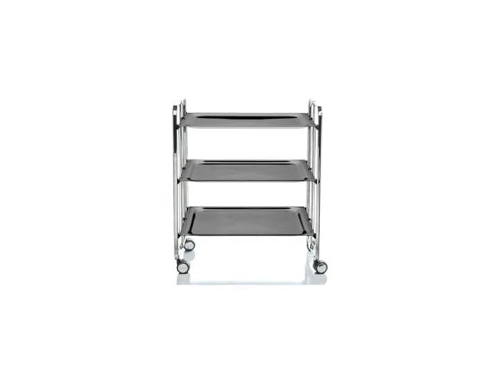 DON HIERRO - Servierwagen klappbar, Bauhaus, 3 Böden. Chromrahmen.-Schwarz