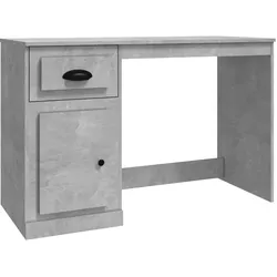 vidaXL Schreibtisch mit Schublade Betongrau 115x50x75 cm Holzwerkstoff