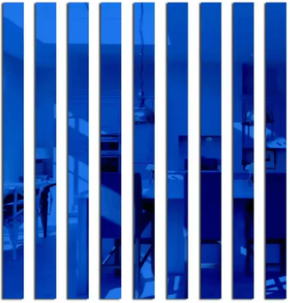 Inspire Curations 3D Acrylic Mirror Strip Wall Stickers DIY Modern Line Wall Decor blue 3x50cm 20pcs