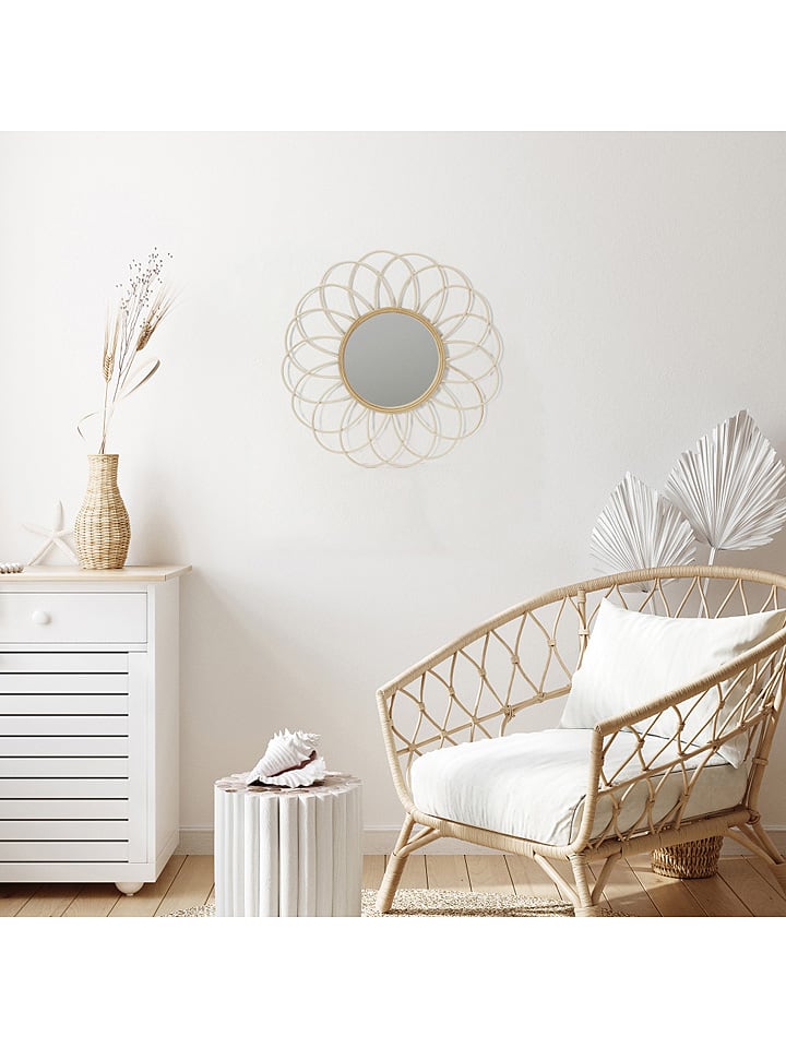 THE HOME DECO FACTORY Wandspiegel in Natur - Ø 56 cm - onesize