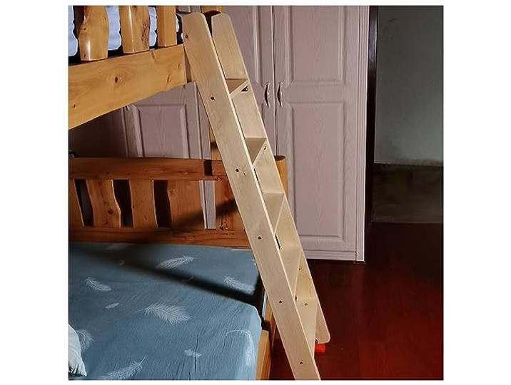 LXLZYXSF Holz Doppel-Etagenleiter Mit 10cm Breiten Sprossen & Haken-Halterungen & Fußpolster, Nur Ersatz-Hochbettleiter, Buchhandlung (Size : 190cm/74.8inch Tall)