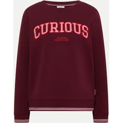 Sweatshirt mit Stickerei 37903-red wine XXL