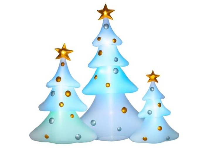 HOMCOM 210cm Aufblasbarer Weihnachtsbaum mit LED-Lichtern 3er Set