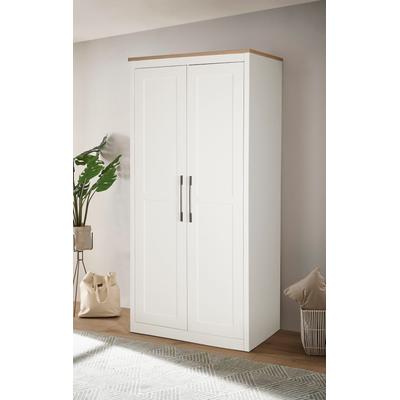 Kleiderschrank OTTO HOME "Büsum Schlafzimmer Schrank", weiß, B:100cm H:210cm T:60cm, Holzwerkstoff, MDF, Schränke, Kleiderschrank, Schlafzimmerschrank Landhaus Design Garderobe Schrank Bestseller