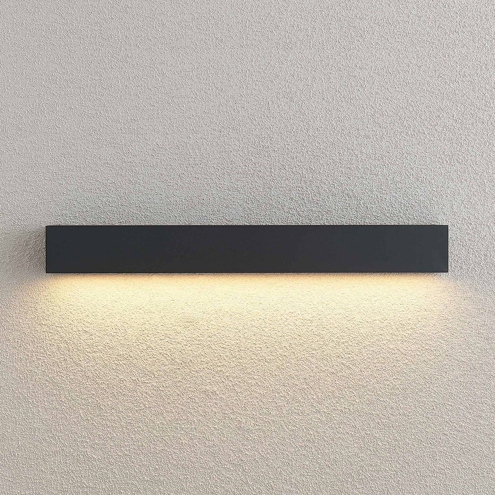LED Aussenwandleuchte Lengo Lucande, schwarz, Aluminium, Modern, LED Wandleuchte außen