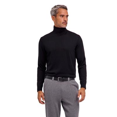 Strickpullover FALKE "Ultrafine Merino Wool", Herren, Gr. M, schwarz (3000), Pullover Strickpullover