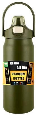Inspired Living 304 Stainless Steel Vacuum Insulated Tumbler With Straw Large Capacity Thermos Bottle green 1500ml