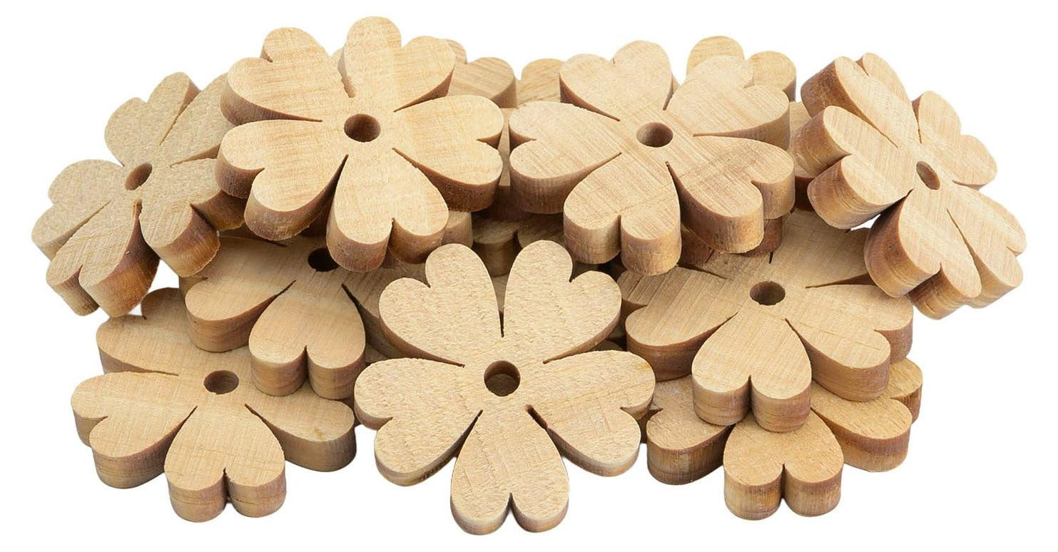 Colorations Houten bloemdecoraties - 20 stuks