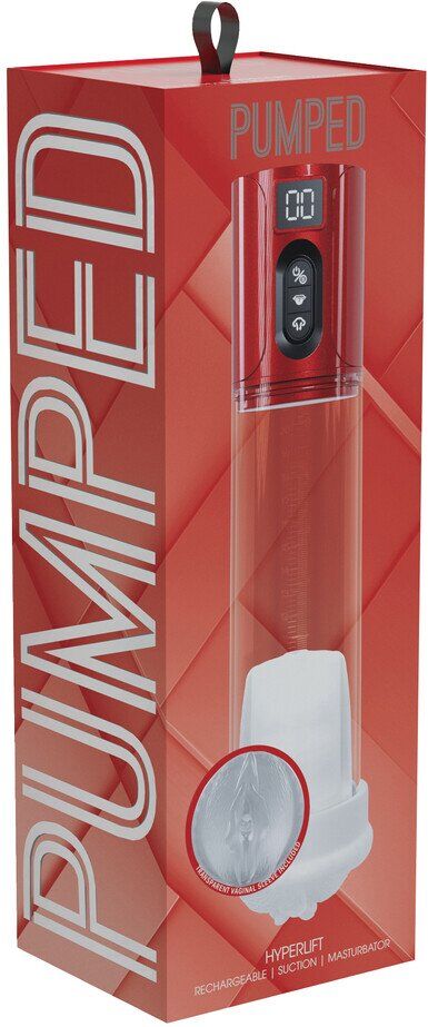 Pumped MaxLift - 7 Function Suction Masturbator Pump - Metallic Red