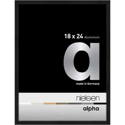 Nielsen Aluminium-Bilderrahmen Alpha  Normalglas / Floatglas / Schwarz Eloxal Ma...
