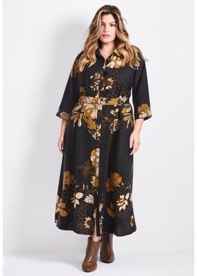 Plus Size Women's Flora Belted Shirtdress by Avenue in Olive Green (Size 22/24)