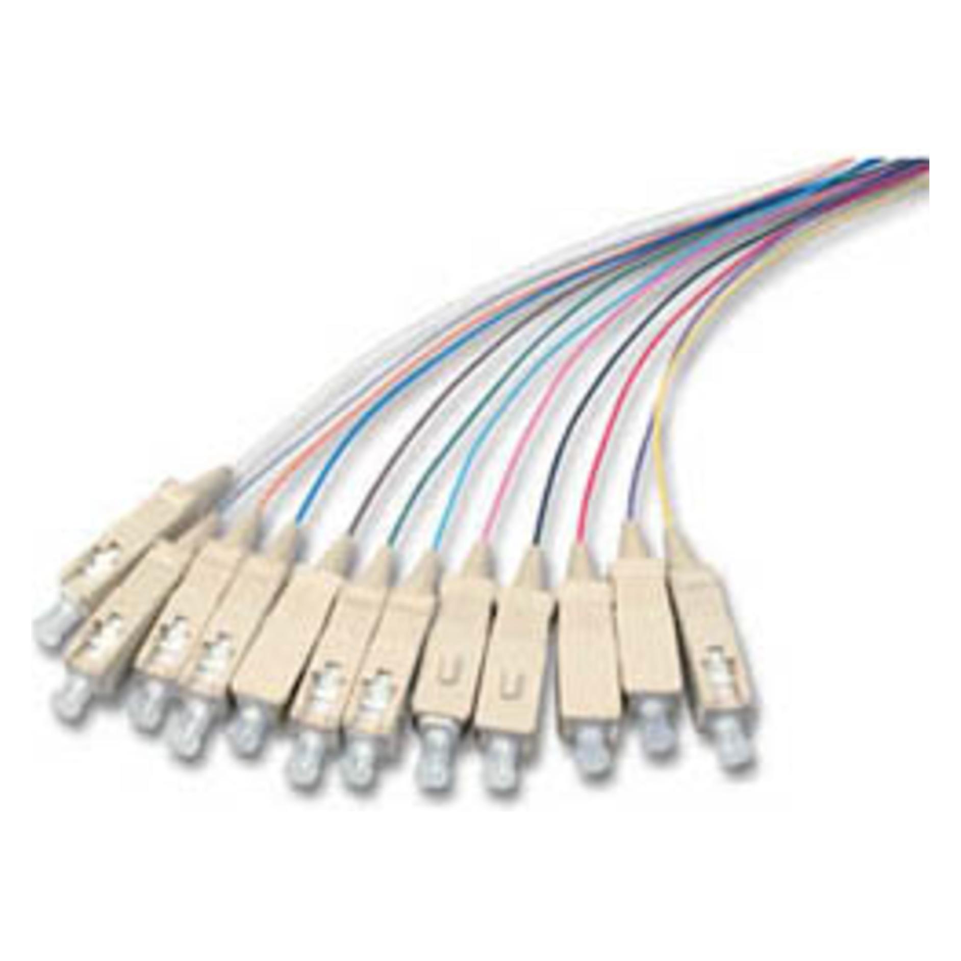 EFB Elektronik Faserpigtail SC 50/125µ 12ér Satz, farbige Fasern, 2m, OM2 (2 m) (O3324.2)