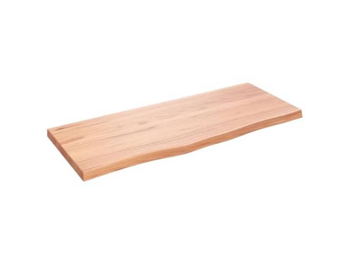 KGHFDVB Tischplatte Eiche Hellbraun 100 x 40 x 2-4 cm Massivholz mit Lasur Massives Eichenholz mit Lasur, handgefertigt mit Naturkante, für Esstisch und Gewerbe, max. 32 kg belastbar, sofort