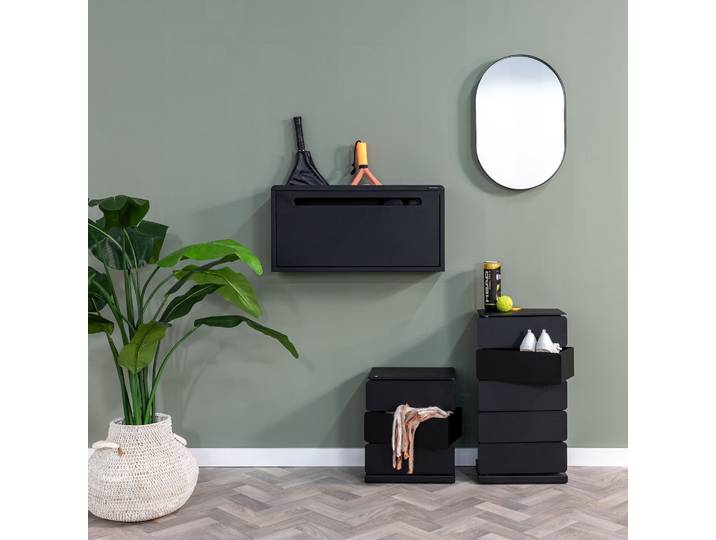 Schuhschrank SPINDER DESIGN SPORTIVA , schwarz, B:76cm H:37,7cm T:17,6cm, Stahl, Schränke, Schuhschrank, Stahlschuhschrank für Sportschuhe und Zubehör