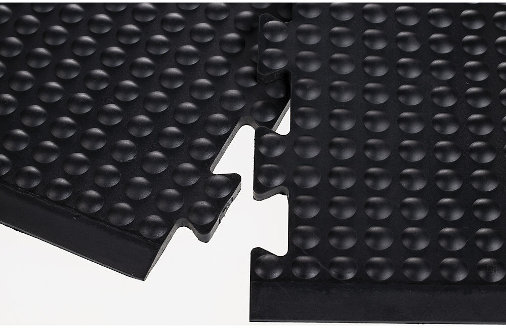 Anti-Ermüdungsmatte Yoga Flex Oil, schwarz, LxB 300 x 800 mm, Endstück Miltex
